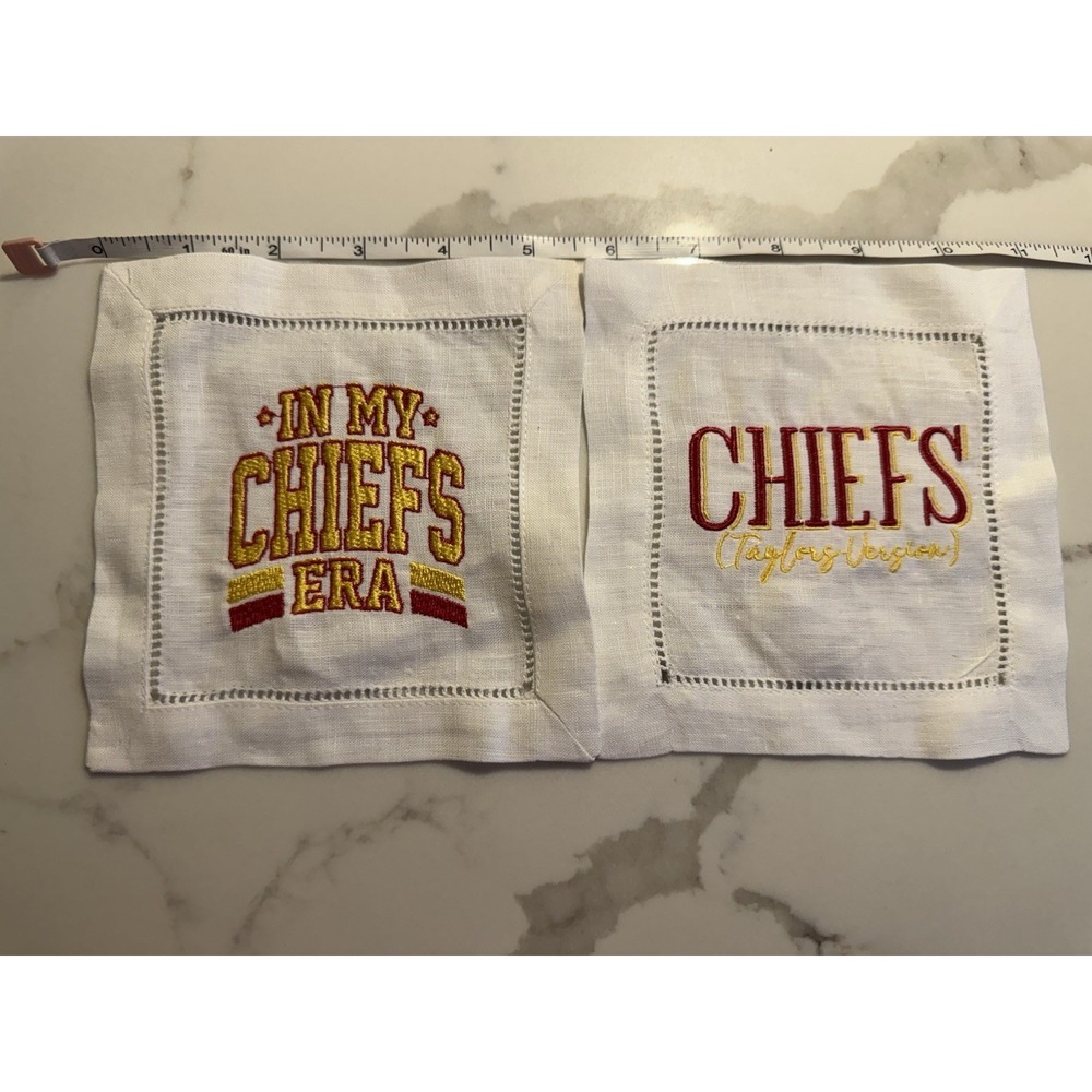 Taylor Swift Travis Kelce Engagement Cocktail Napkins Chiefs Football Tailgate - Picture 3 of 4